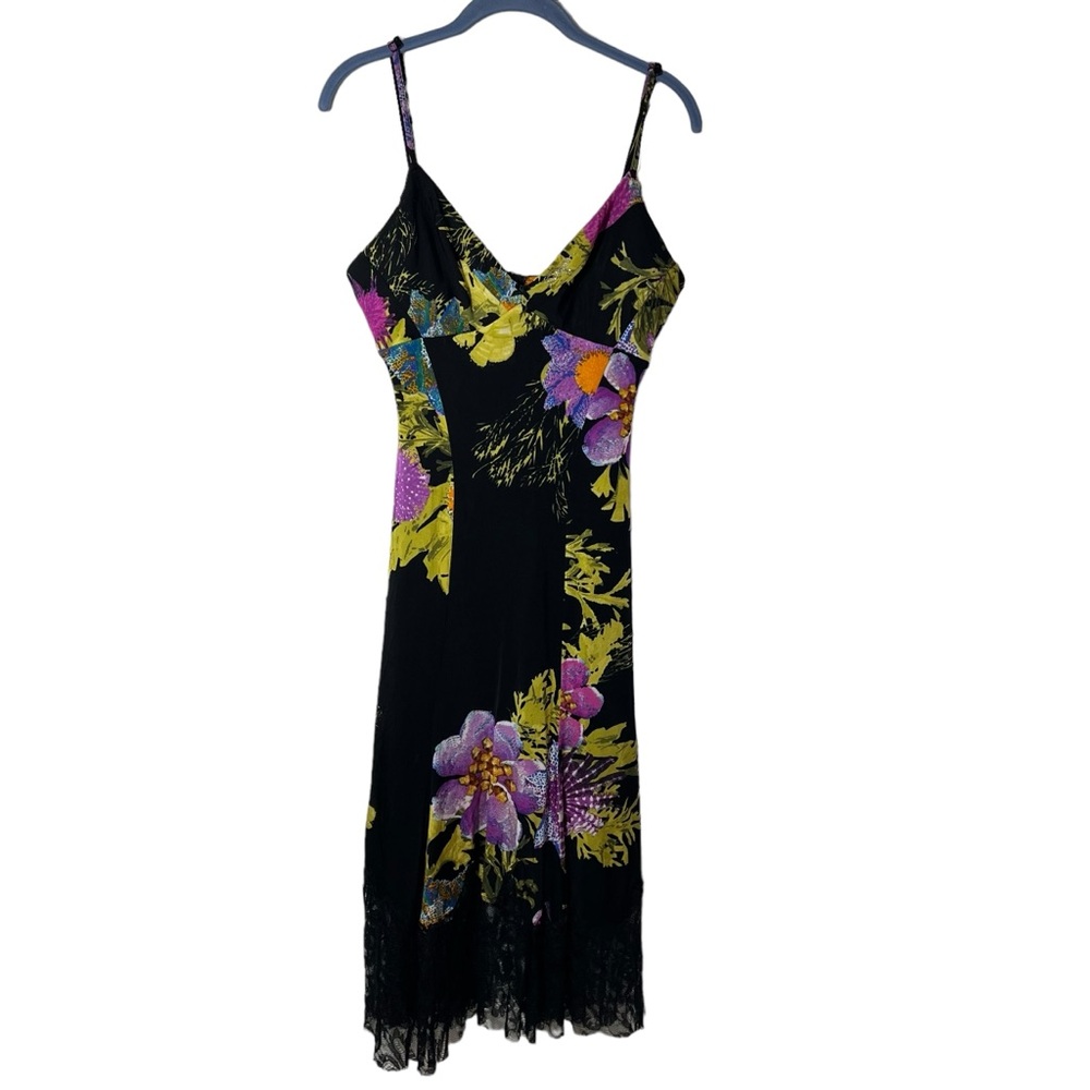 Fuego Black Floral Slip Dress Size Medium